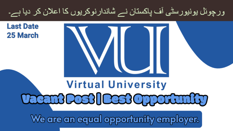 Latest Virtual University of Pakistan VU Islamabad Jobs 2024