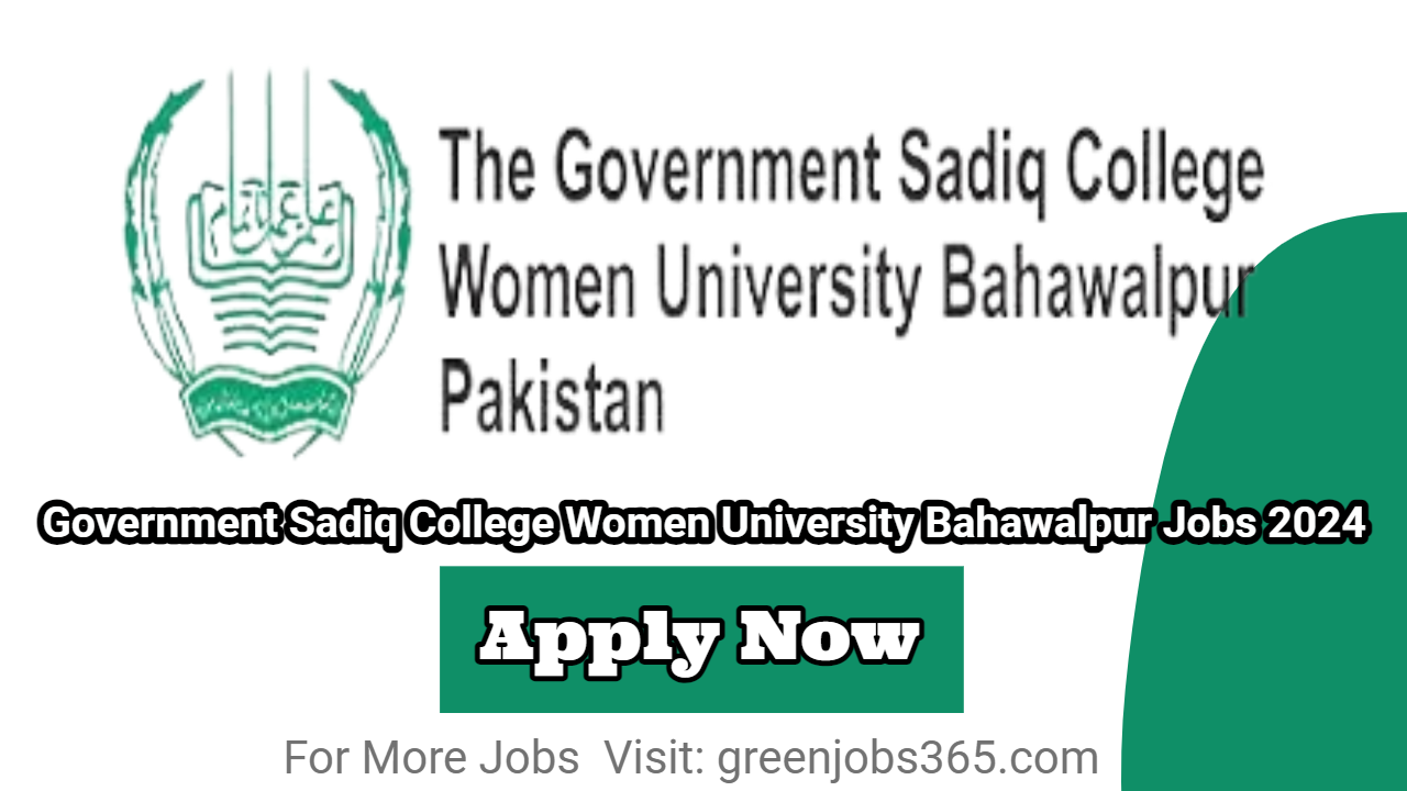 Government Sadiq College Women University Bahawalpur Jobs 2024 6378