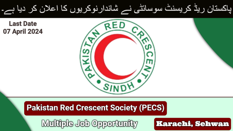 Pakistan Red Crescent Society (PECS) Jobs Sindh 2024 | Apply Online