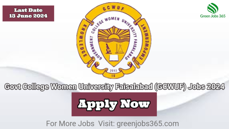 Govt College Women University Faisalabad (GCWUF) Jobs 2024
