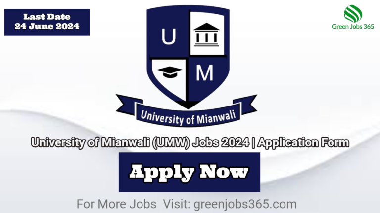 University of Mianwali (UMW) Jobs 2024 | Application Form