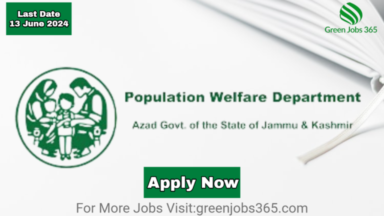 Jobs in Population Welfare Department AJK 2024