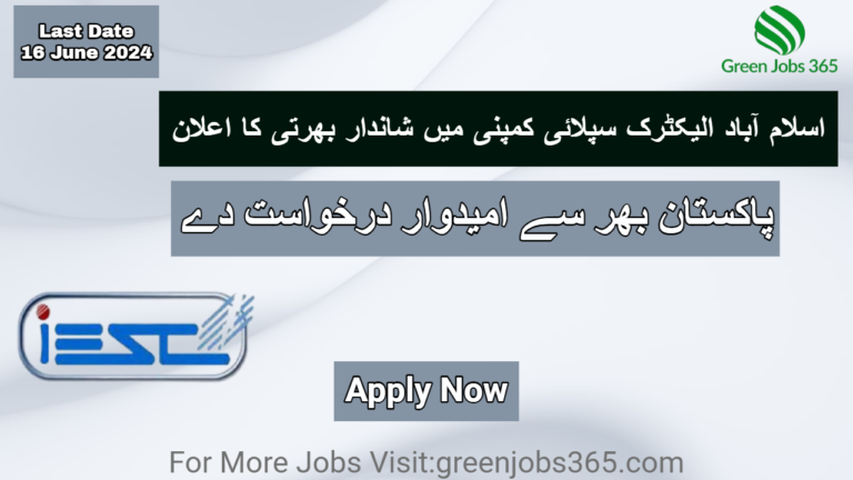 New IESCO Jobs In June 2024 - Islamabad Electric Supply Company