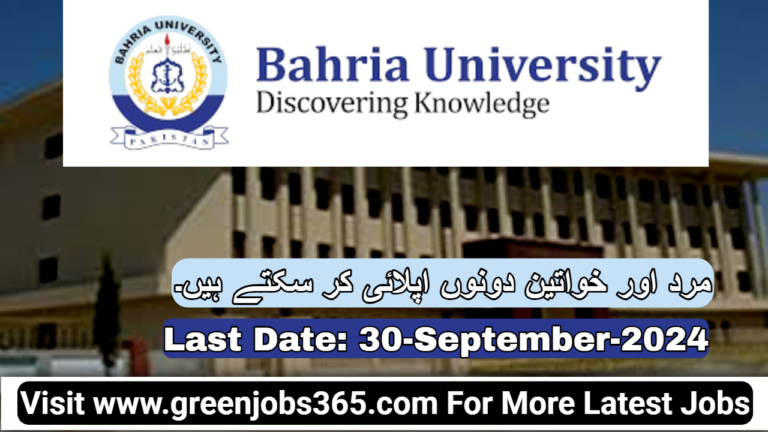 Latest Bahria University Jobs In Islamabad October 2024